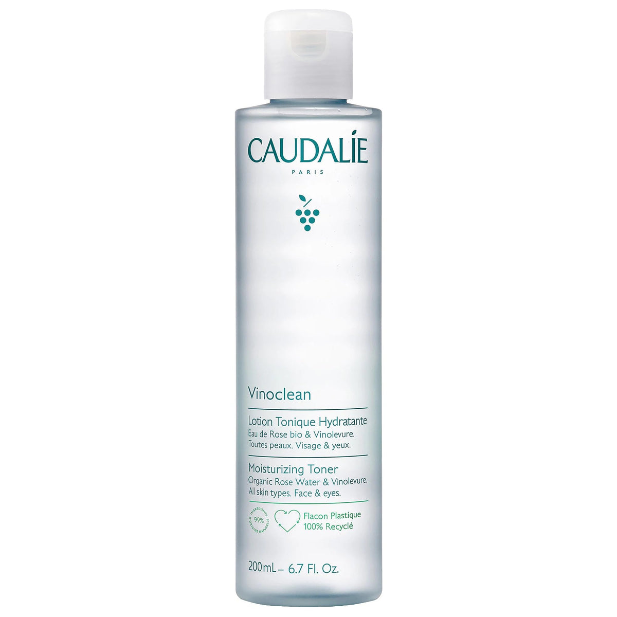 Caudalie bottle front view showing label and size for skincare routine benefit