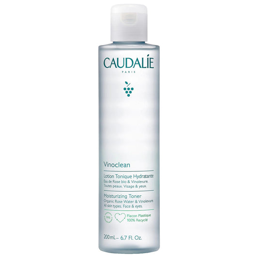 Caudalie bottle front view showing label and size for skincare routine benefit