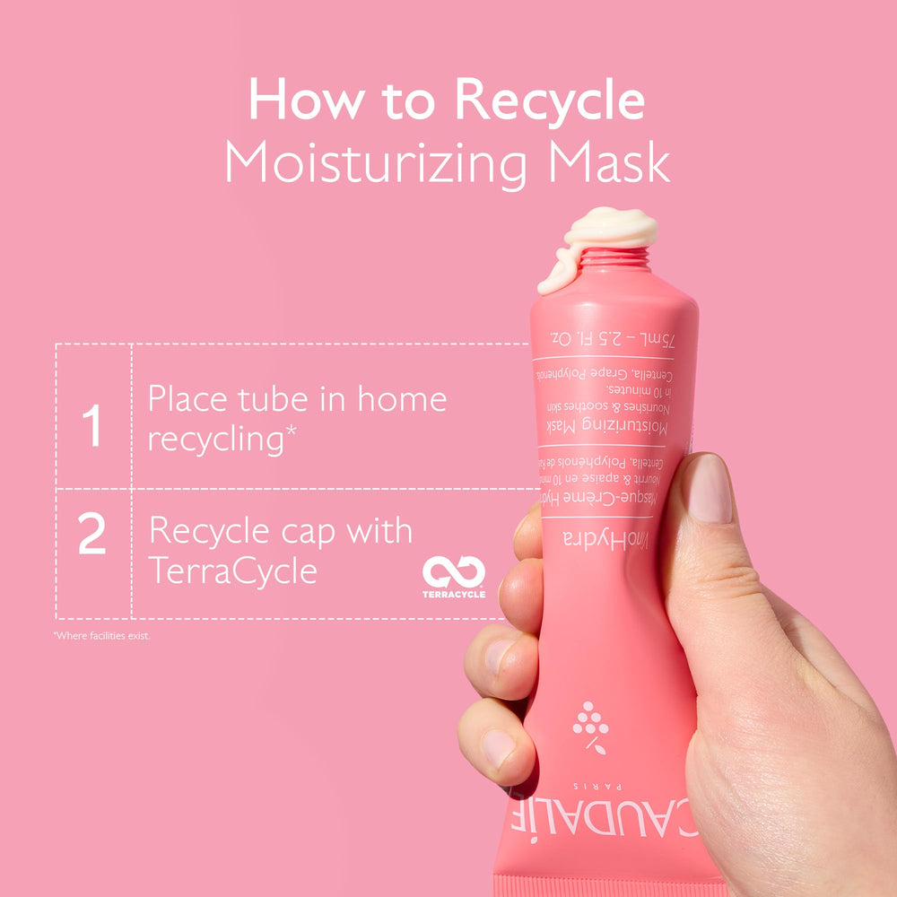 Applying Caudalie VinoHydra to face, instant comfort and softness benefit