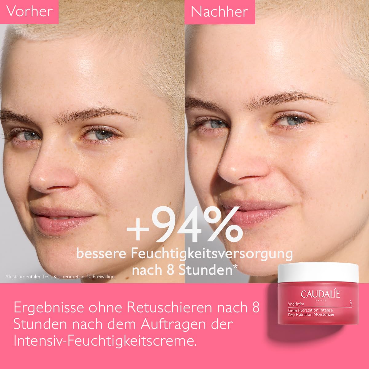 Caudalie moisturizer paired with VinoHydra serum demonstrating layering for better results