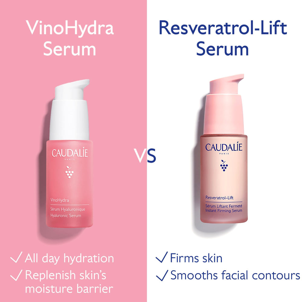 Caudalie VinoHydra next to a ruler showing the 30 mL compact size