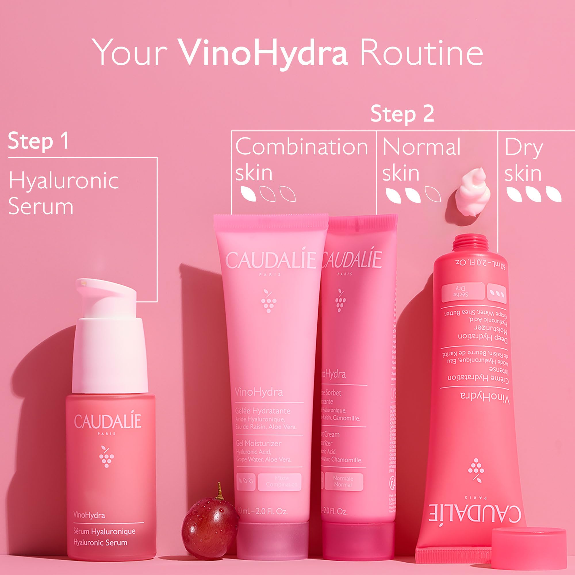60 mL Caudalie VinoHydra next to a coin showing travel-friendly size