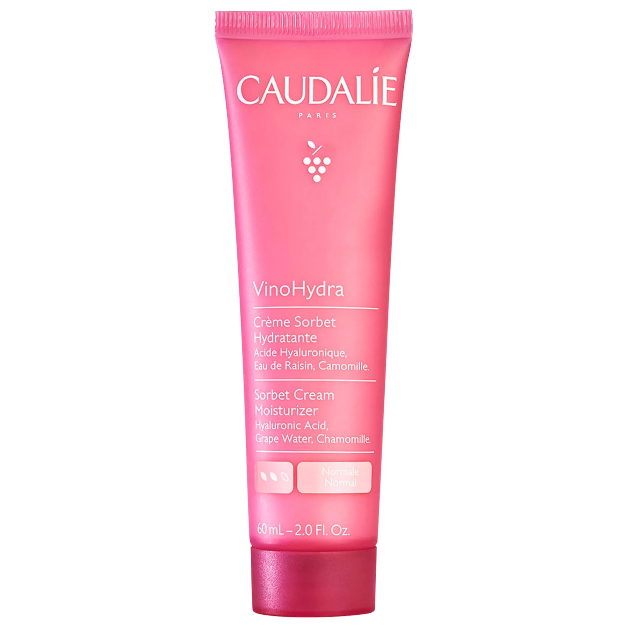 Caudalie front packaging showing 60 mL jar and brand, highlights travel-friendly size