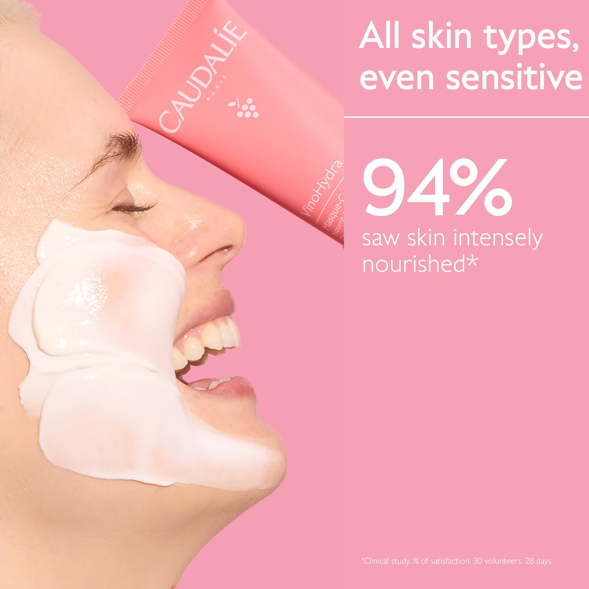 Caudalie VinoHydra creamy gel texture close-up, quick-absorbing hydration benefit