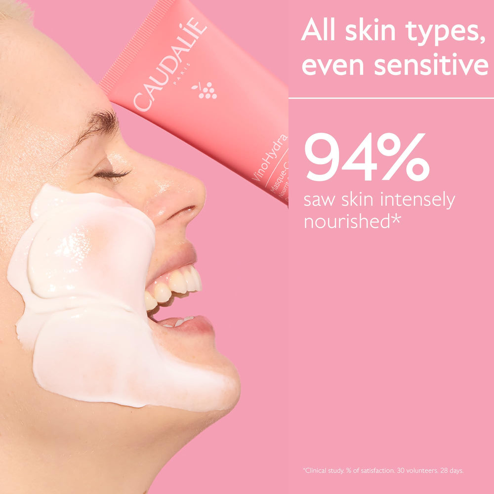 Caudalie VinoHydra creamy gel texture close-up, quick-absorbing hydration benefit
