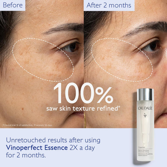 Close-up of Caudalie label highlighting product name and benefits