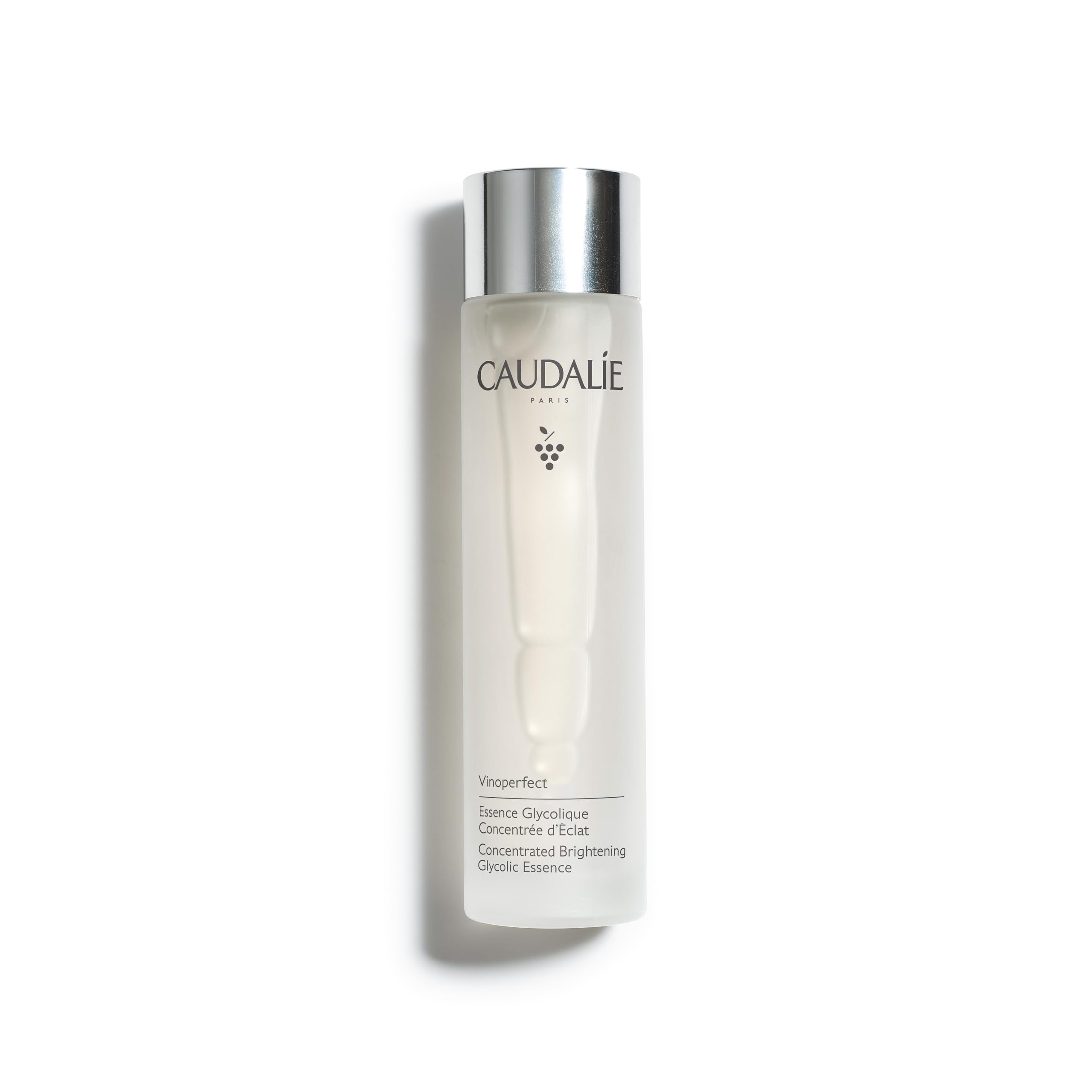Caudalie bottle front view showing elegant packaging and radiance boost