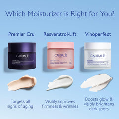 Hand with Caudalie Vinoperfect cream applied showing quick-absorbing texture benefit