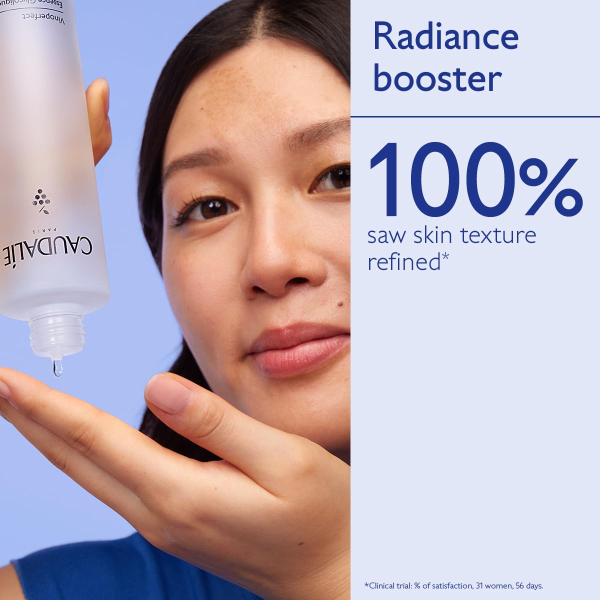 Essence texture being poured to show lightweight, fast-absorbing formula