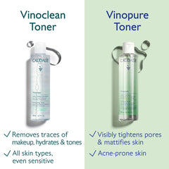 Applying Caudalie Vinopure with a cotton pad for targeted pore-clearing benefit