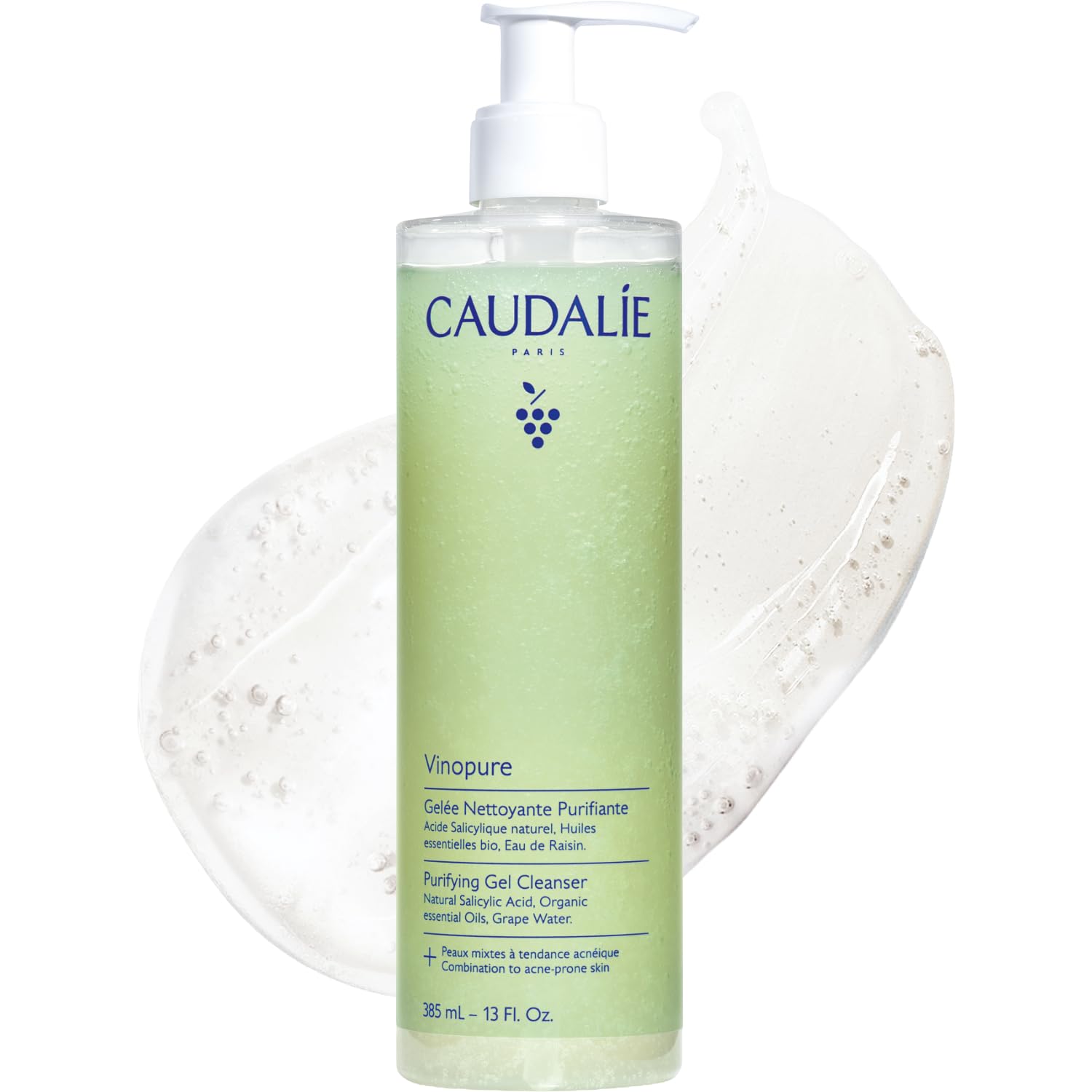 Caudalie Vinopure jumbo front packaging showing bottle and label for clarity and value