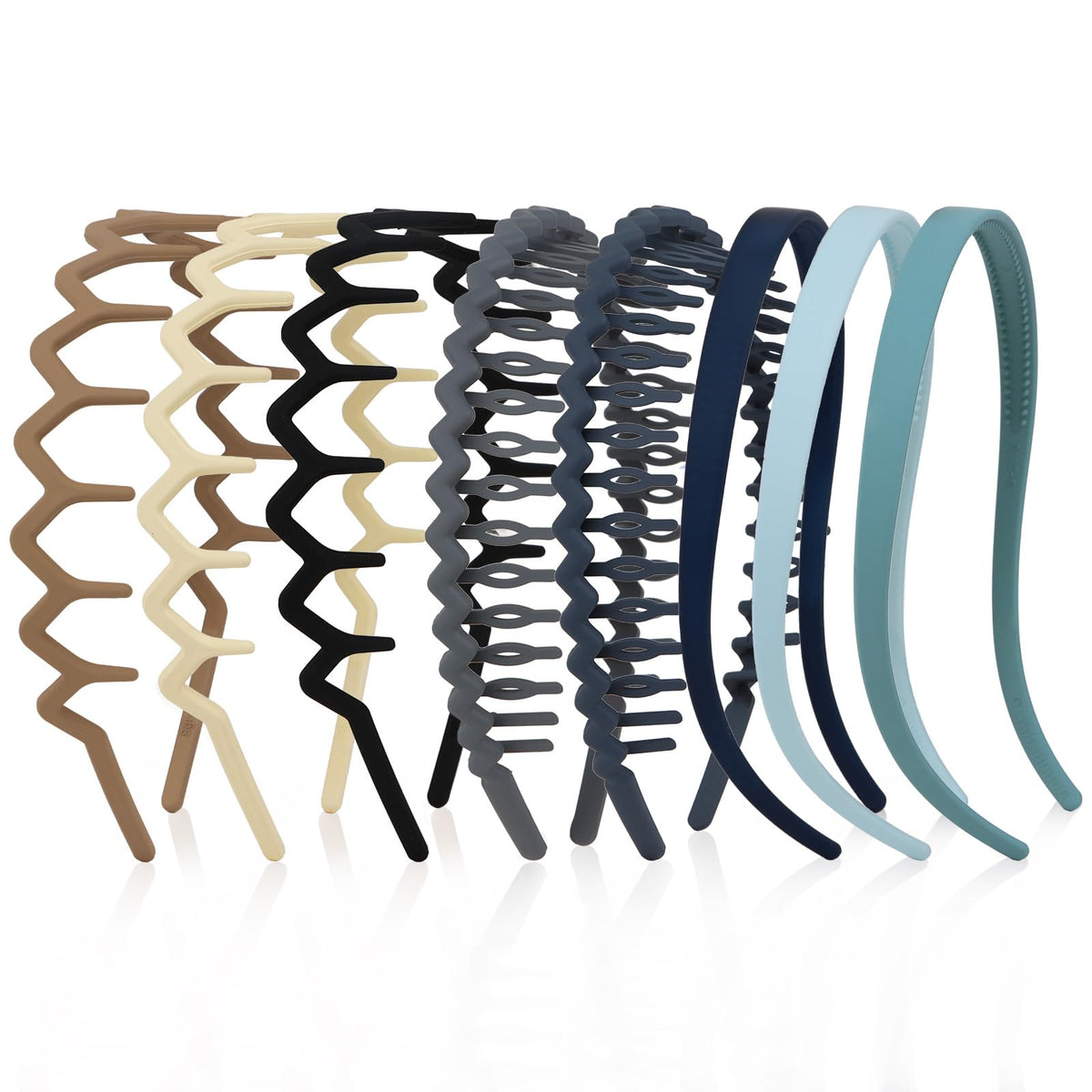 CAVETEE front packaging showing eight assorted headbands and variety benefit