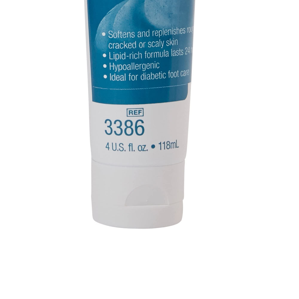 Cavilon 3M being applied to a heel to visibly soften dry skin