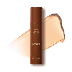 Cay Skin front packaging showing SPF 45 and radiant finish benefits