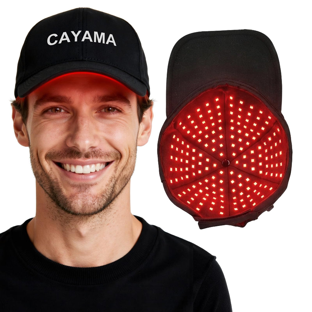 CAYAMA front view showing full scalp coverage and even light distribution