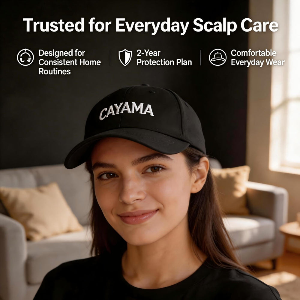 CAYAMA product label and tag showing warranty and product details