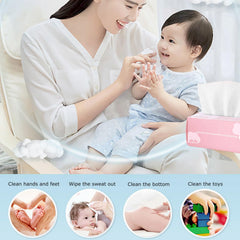 Cayxenful wipe used on baby skin demonstrating gentle, chemical-free care