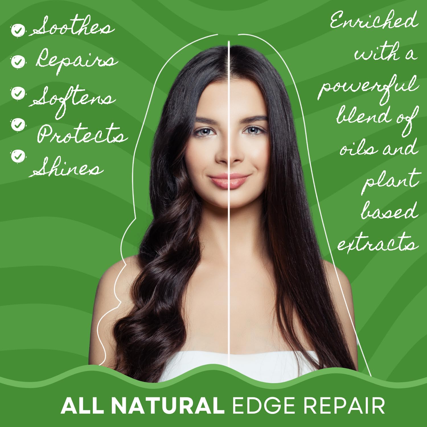 C B SMOOTHE applied to edges demonstrating targeted massage and soothing benefit