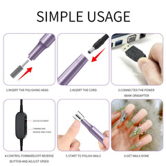 CBVCBV assortment of bits and sanding bands displayed for versatile nail tasks