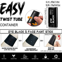 CCbeauty eye black applied under eyes showing reduced glare and clear focus
