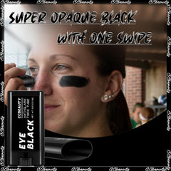 CCbeauty on-field athlete using eyeblack showing sweat-resistant confidence