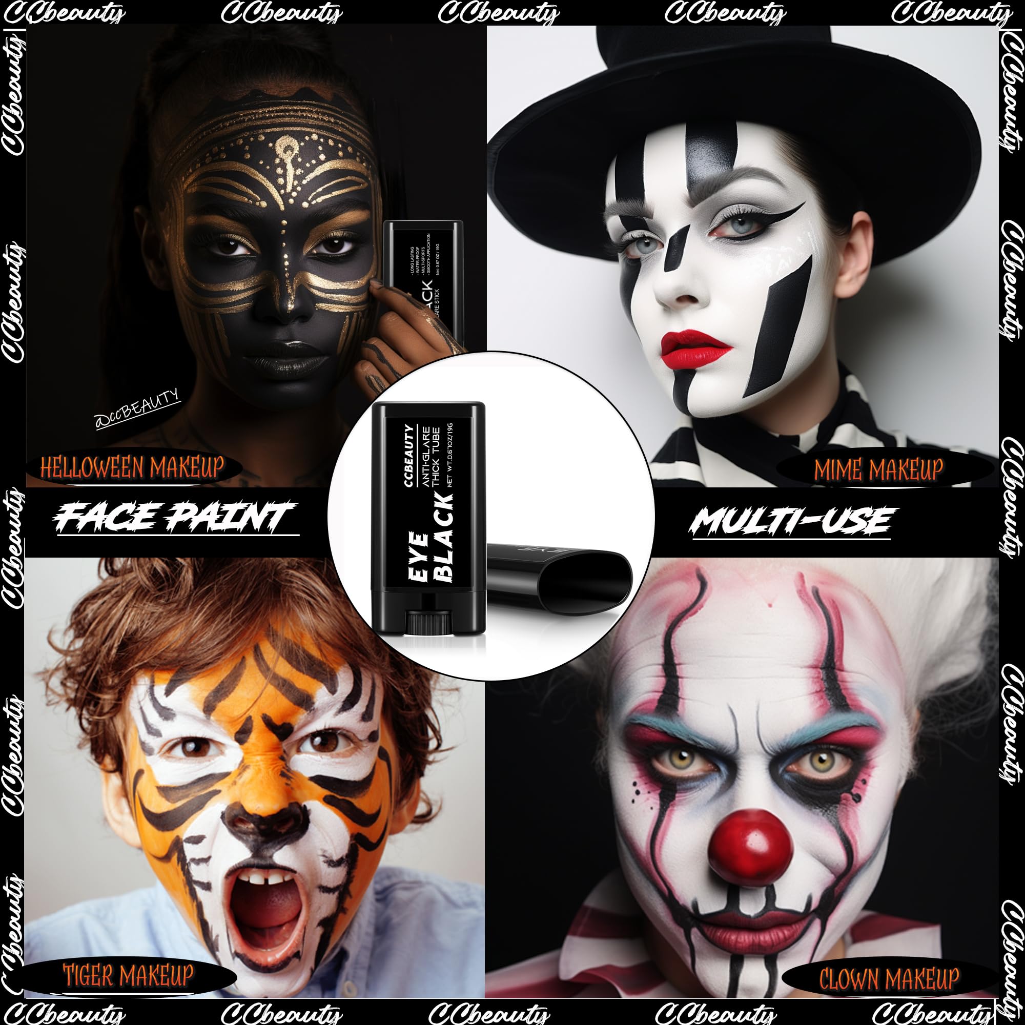 CCbeauty used for cosplay stage makeup showing versatile bold theatrical effect