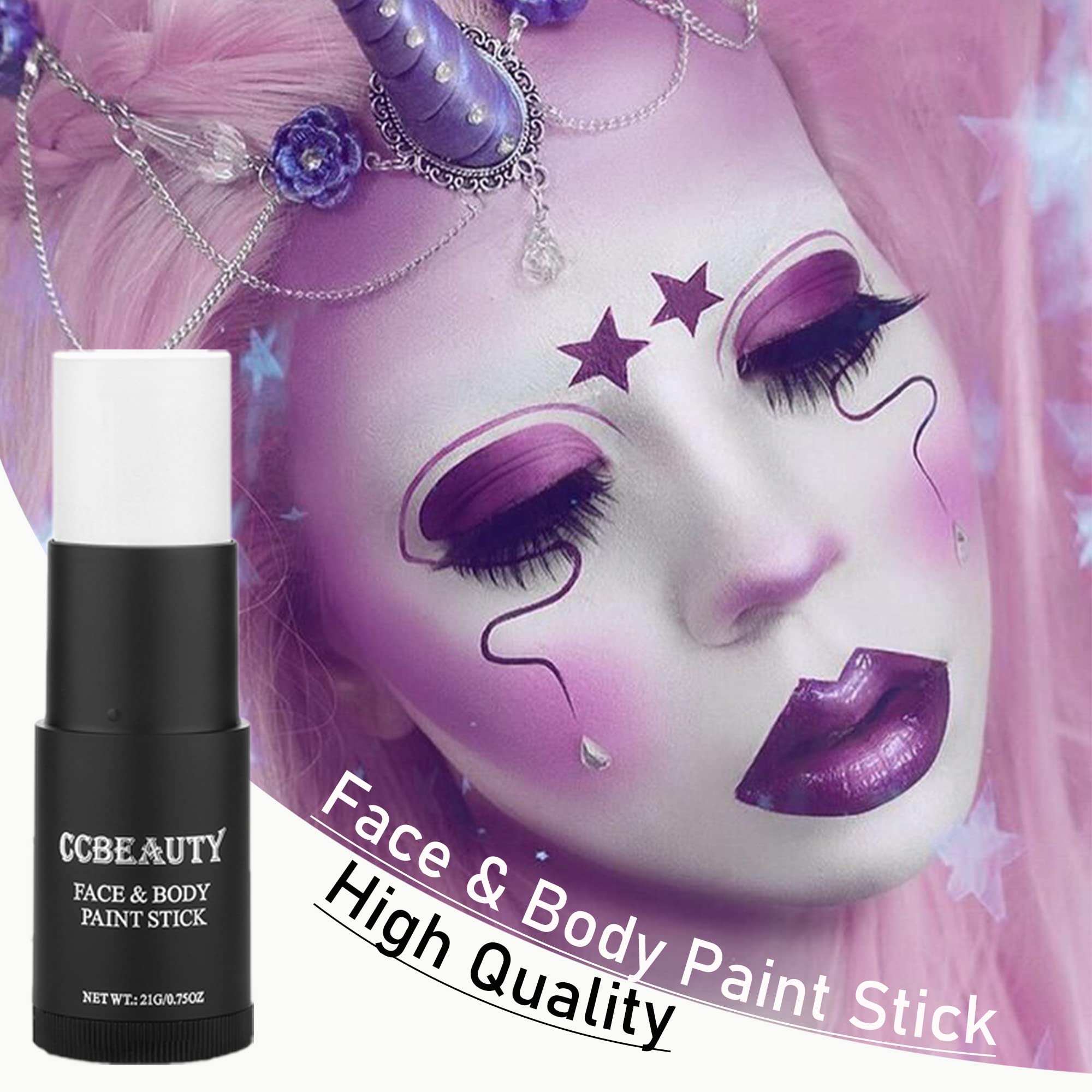 CCbeauty paint stick held in hand for compact size and travel benefit