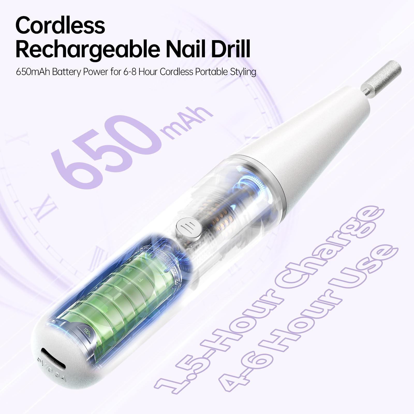 Ccigedy close-up of the handpiece detailing the ergonomic grip and low-vibration design