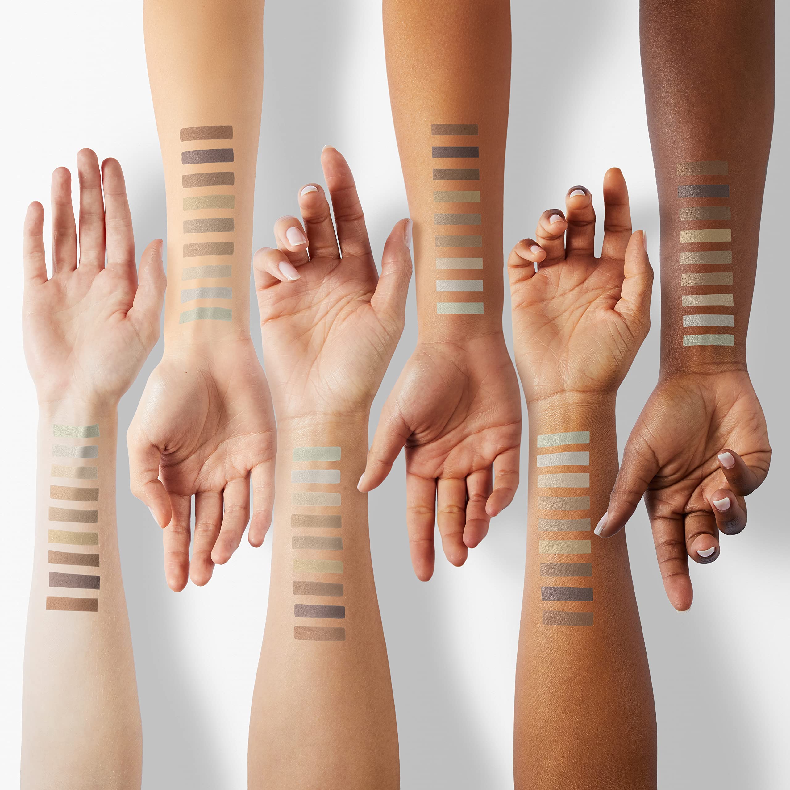 Ccolor arm swatches displaying true-to-pan color payoff and shade range