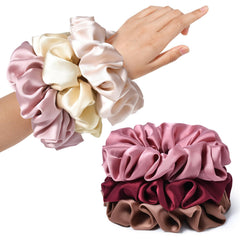 CEELGON front packaging showing six jumbo satin scrunchies and stylish colors