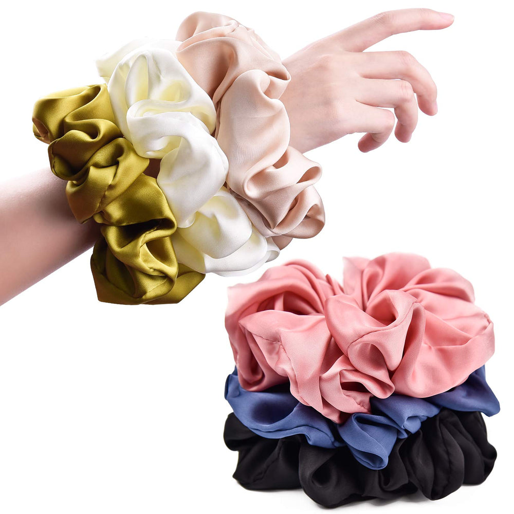 CEELGON front view of six jumbo scrunchies showing colors and packaging, easy selection