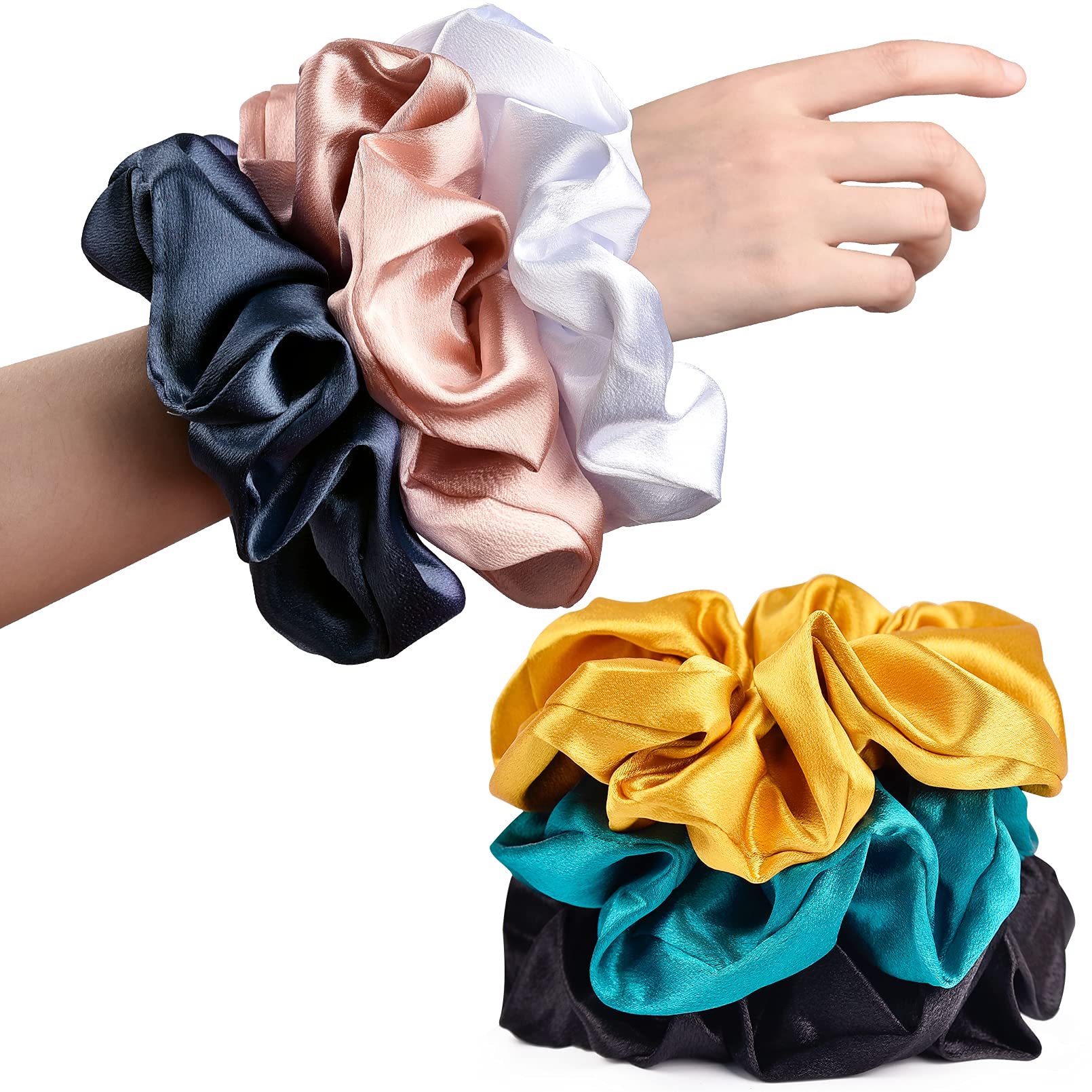 CEELGON front packaging showing six large satin scrunchies and colors for styling