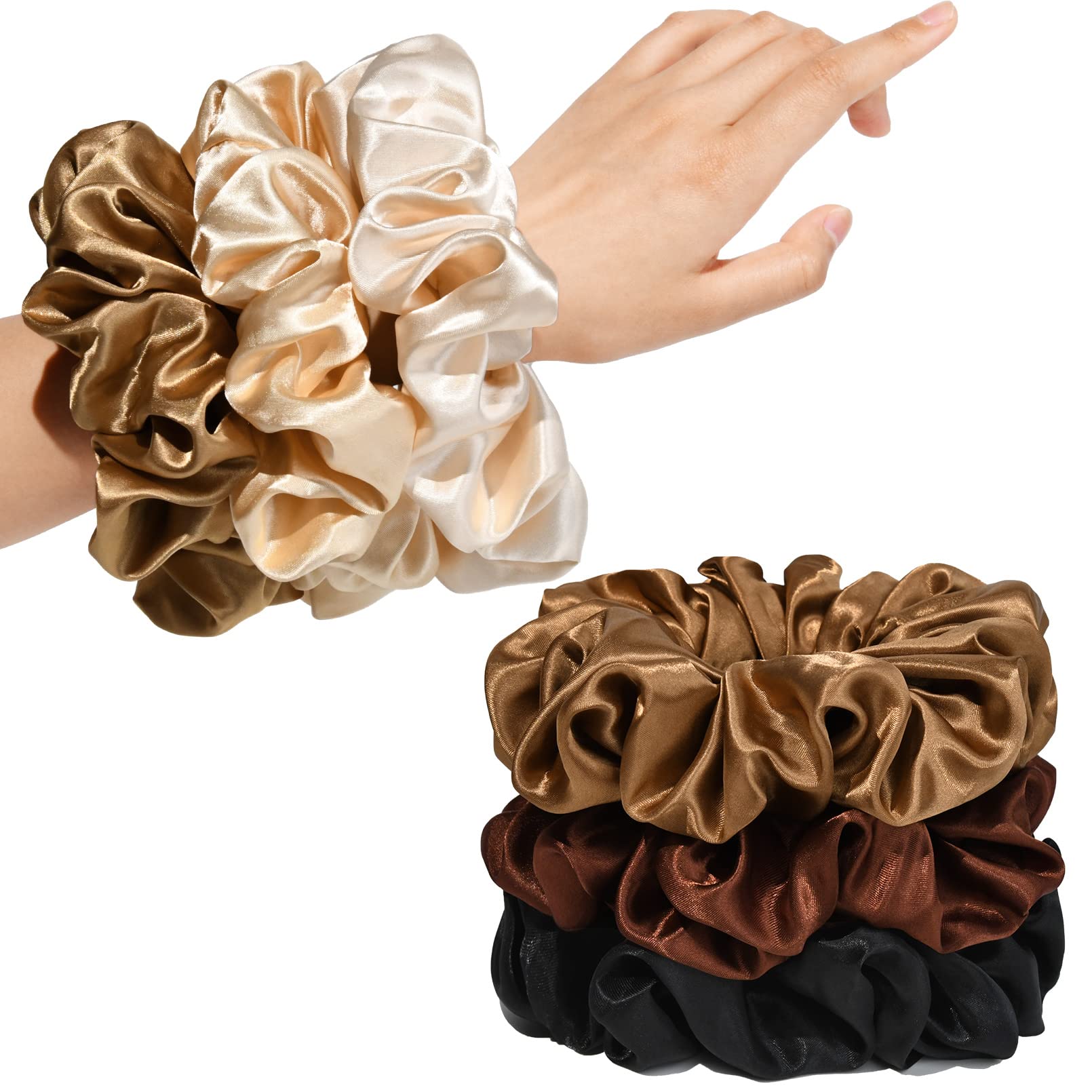 CEELGON pack of six scrunchies front view shows colors and packaging benefit convenience