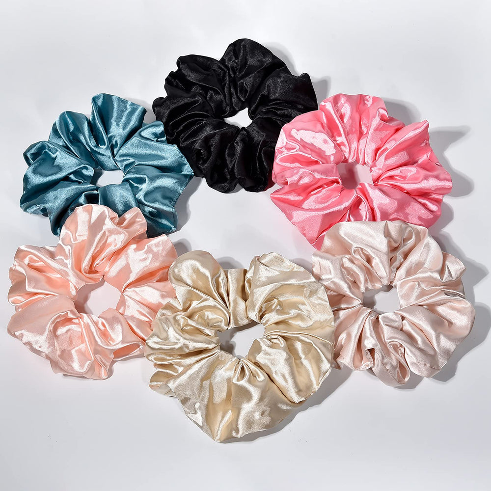 CEELGON front view of six-pack scrunchies showing colors and soft finish benefits