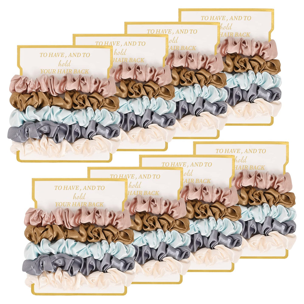 CEELGON ivory scrunchie front view shows elegant sheen and gift-ready look