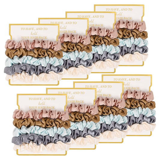CEELGON ivory scrunchie front view shows elegant sheen and gift-ready look