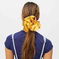 CEELGON scrunchie beside coin for size comparison showing jumbo 6.7-inch fit