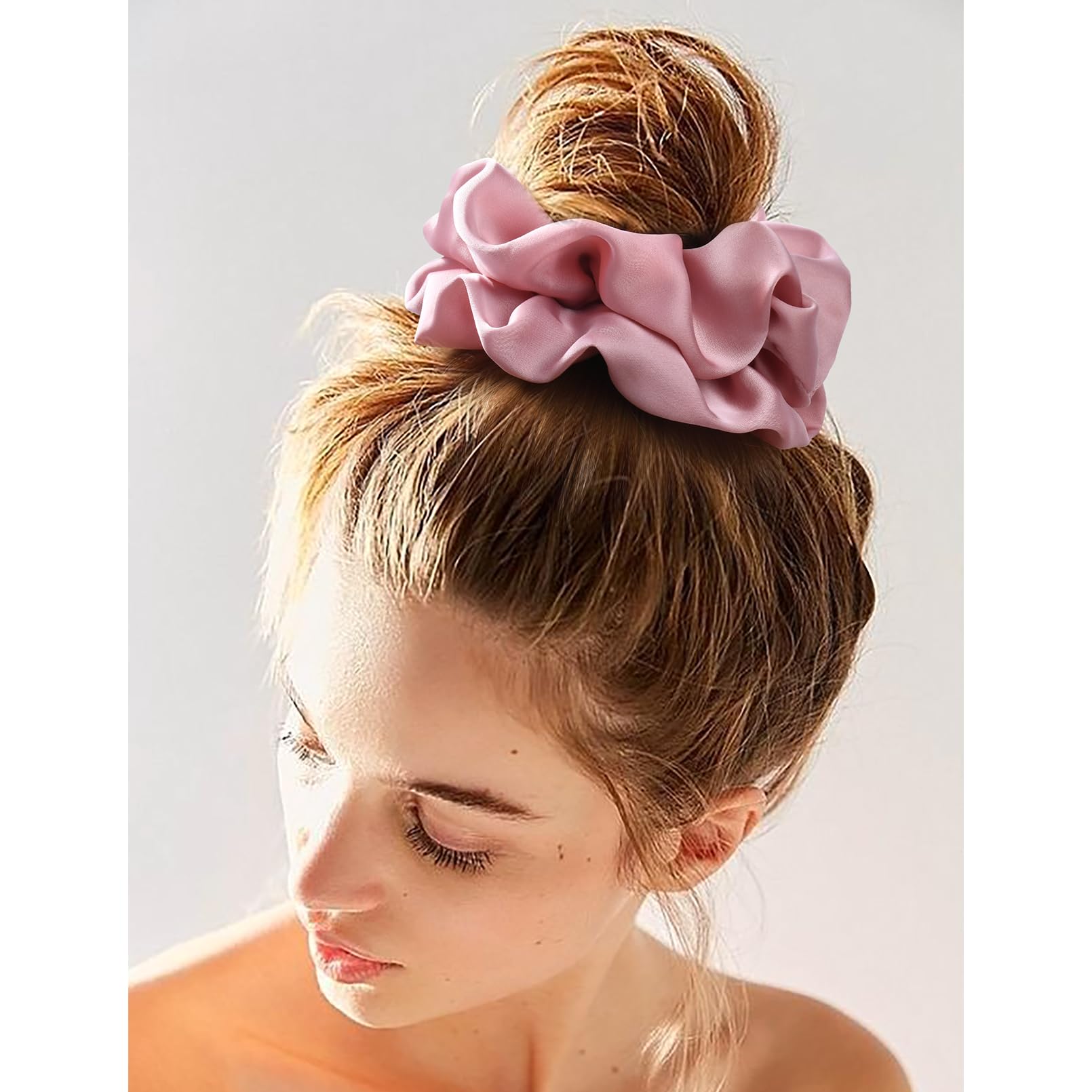 CEELGON scrunchie holding thick curly hair with gentle hold and less breakage