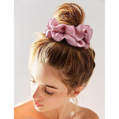 CEELGON scrunchie holding thick curly hair with gentle hold and less breakage
