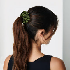 CEELGON scrunchie worn on wrist as accessory offering convenient on-the-go styling