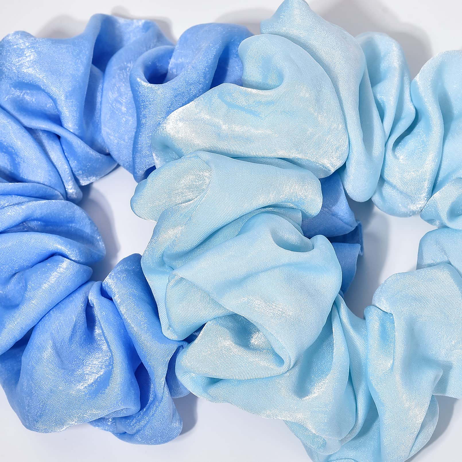 CEELGON scrunchies laid flat to show extra-large size and stretch for thick hair benefit
