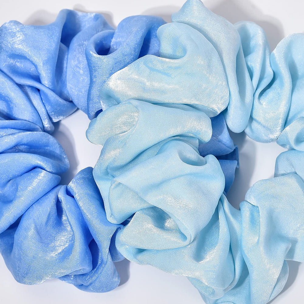 CEELGON scrunchies laid flat to show extra-large size and stretch for thick hair benefit