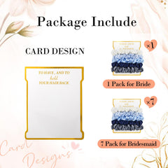 CEELGON scrunchies displayed on gold-foil cards for ready-to-gift bridesmaid appeal