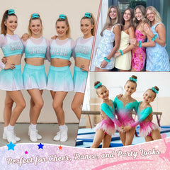CEELGON scrunchie worn in a high ponytail adding volume and competition flair