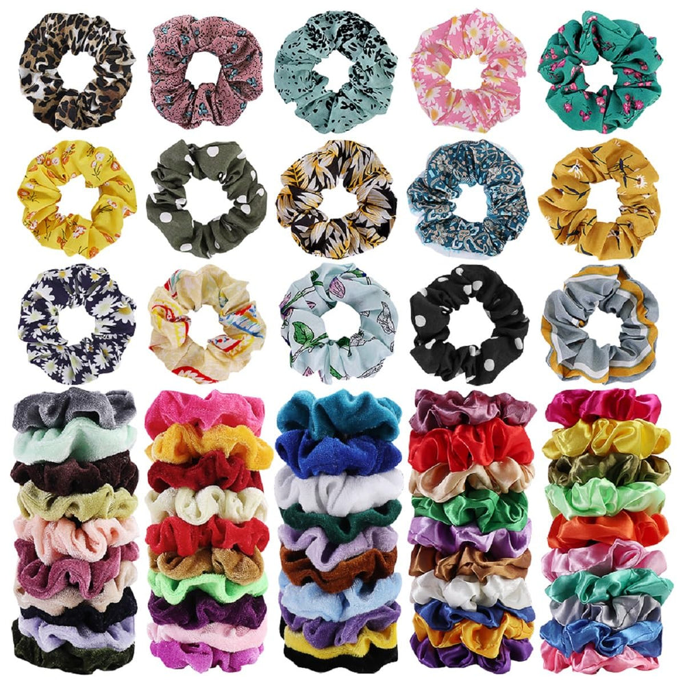 Cehomi front packaging showing full 65-piece scrunchie set and variety