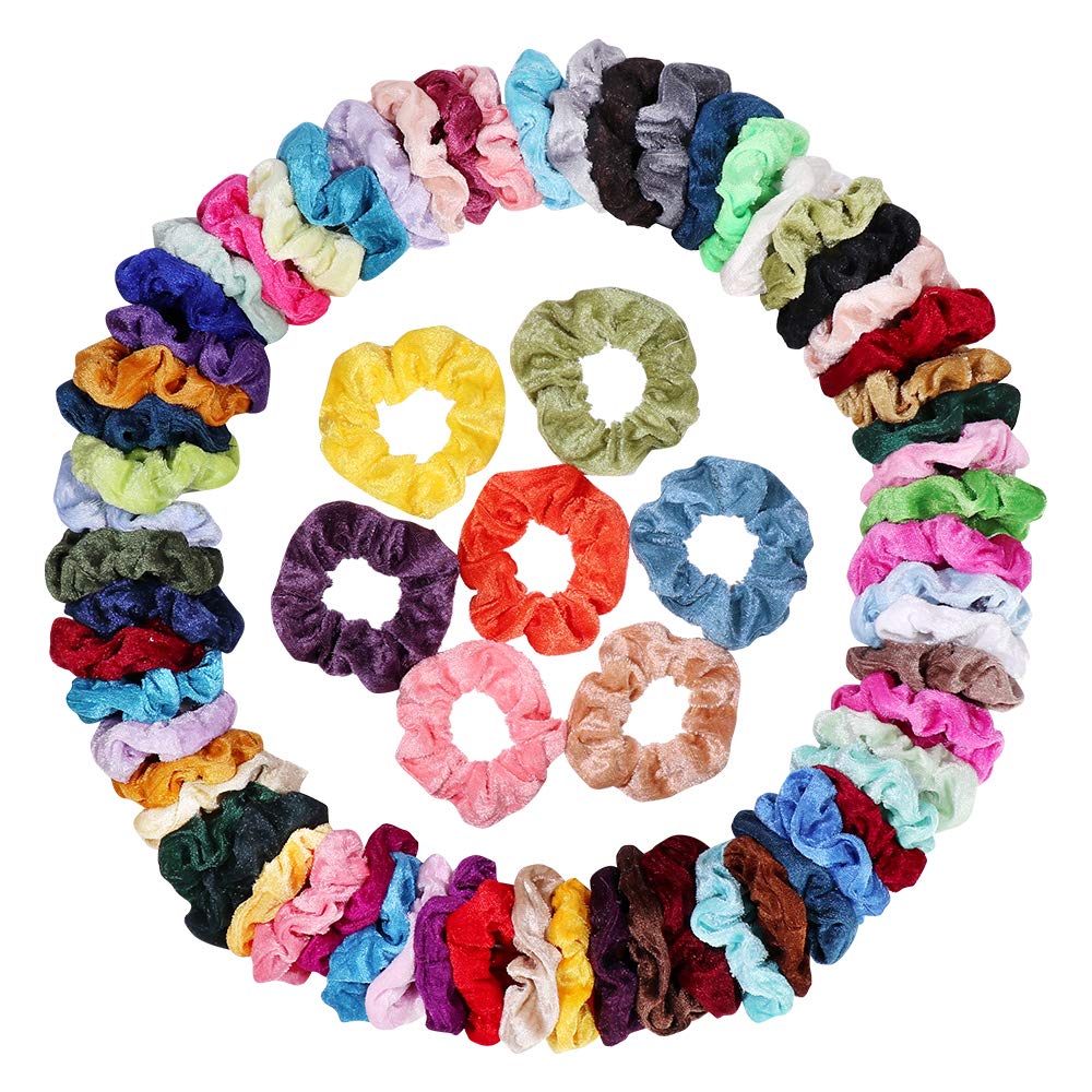Cehomi scrunchies front view showing assorted colors and quantity benefit