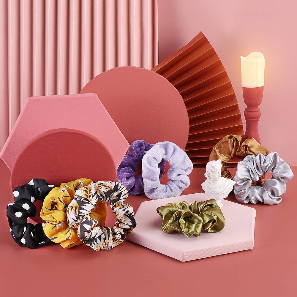 Cehomi scrunchies styled with accessories in lifestyle scene for gifting ideas