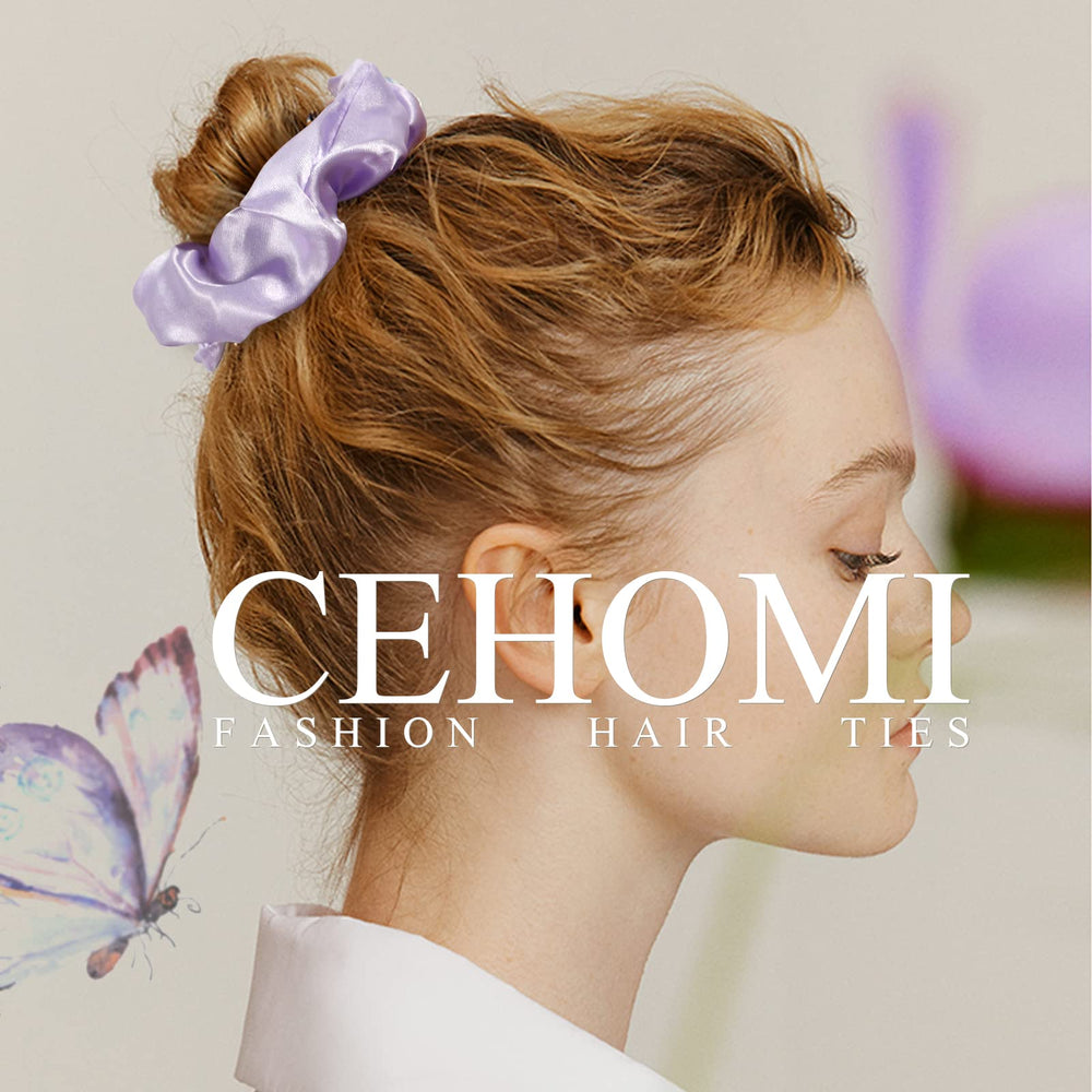 Cehomi satin hair tie close detail highlighting smooth shine and reduced friction