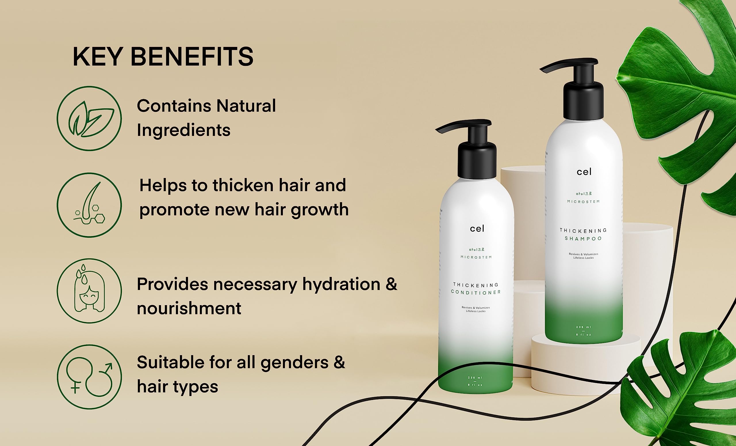 cel shampoo being massaged into scalp to support follicle health