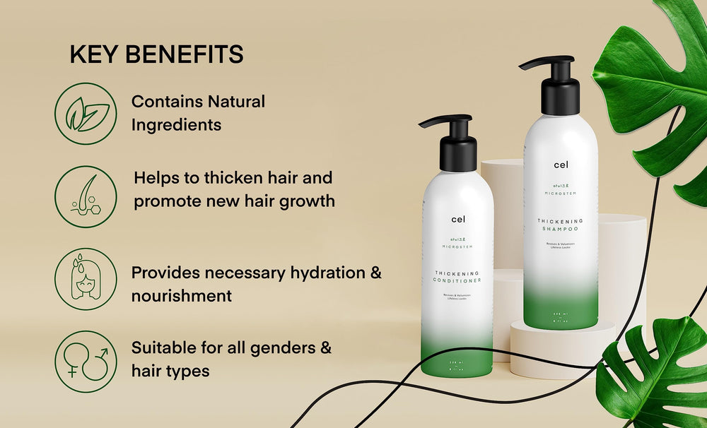 cel shampoo being massaged into scalp to support follicle health